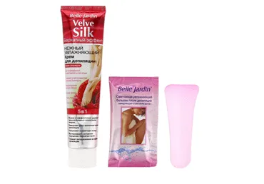BELLE JARDIN Velve Silk Maigs mitrinošs depilācijas krēms “Rožu ekstrakts + zīda proteīni” 125ml