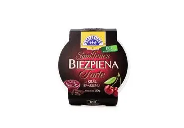 Deserts Biezpiena torte ar ķiršu ievārījumu 110g