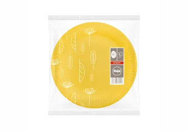 Dzelteni papīra šķīvji ILAJA 10gab.23cm