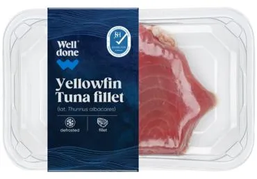 Dzeltenspuru tunzivs fileja WELL DONE atkausēta kg