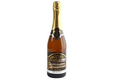 Dzirkstošais vīna dzēriens Polusladkoje Prazdnicnoje 10% 0,75L