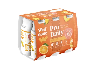 Fermentēts jogurta dzēriens 1,5% WELL DONE augļu 6x100g