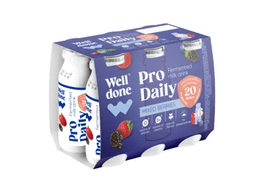 Fermentēts jogurta dzēriens 1,5% WELL DONE ogu 6x100g