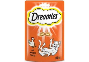 Gardums kaķiem DREAMIES ar cāļa gaļu 60g