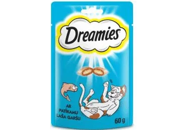 Gardums kaķiem DREAMIES ar lasi 60g