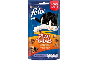 Gardums kaķiem FELIX Play Tubes ar vistu aknām 50g