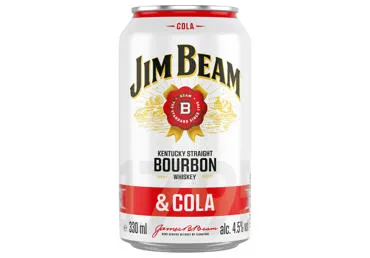 Gāzēts alkoholisks kokteilis JIM BEAM Whiskey&Cola 4,5% 0,33L D