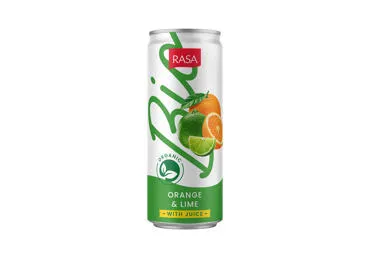 Gāzēts dzēriens RASA BIO ar apelsīnu-laima 0,33L D