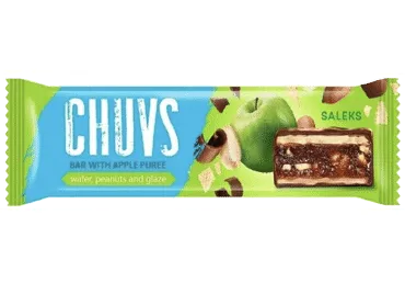 Glazēts vafeļu batoniņš CHUVS  ābolu 30g