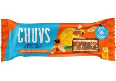 Glazēts vafeļu batoniņš CHUVS mango 30g