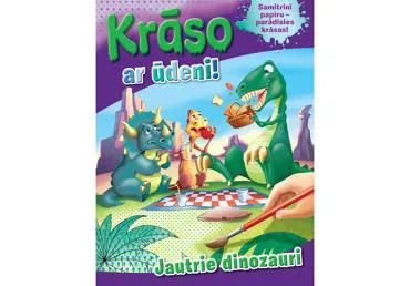Grāmata.Krāso ar ūdeni! Jautrie dinozauri