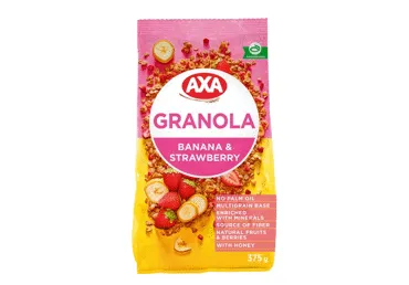 Granola ar banāniem un zemenēm AXA 375g
