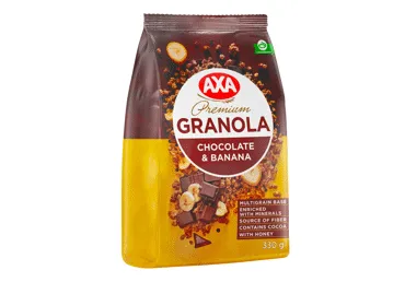 Granola Axa ar šokolādi un banāniem 330g