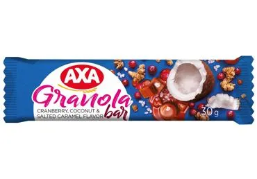 Graudaugu batoniņš ar dzērvenēm un  kokosriekstu AXA 30g