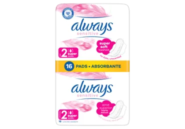 Higiēniskās paketes ALWAYS SENSITIVE SUPER+DUO 16gab.