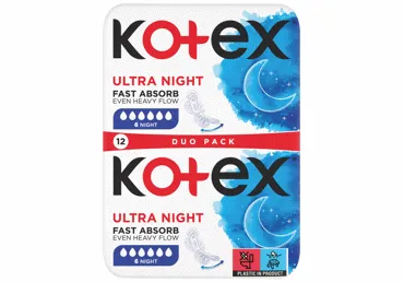 Higiēniskās paketes KOTEX Ultra Night 12gab.