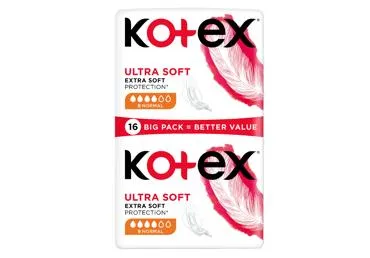 Higiēniskās paketes KOTEX Ultra Soft Normal 16gb.