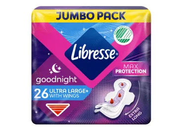 Higiēniskās paketes LIBRESSE Ultra Night Large 26gb.