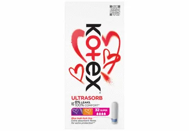 Higiēniskie tamponi KOTEX ULTRASORB SUPER 32gab.
