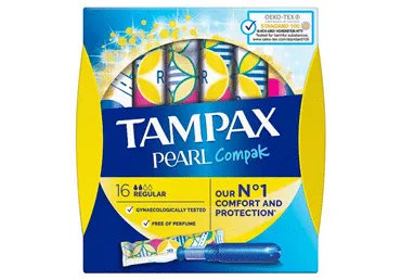 Higiēniskie tamponi TAMPAX Compak Pearl Regular 16gb.