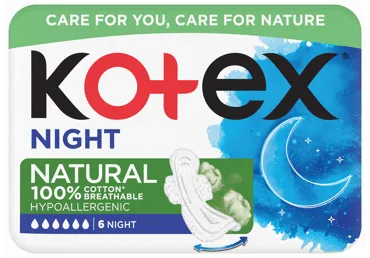 Higiēn.paketes KOTEX Natural Night 6gab.