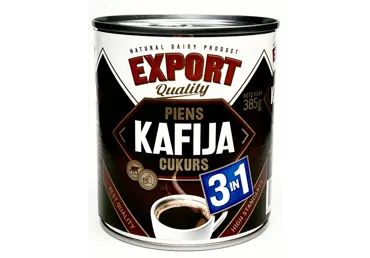 Iebiezināts piens ar kafiju 3in1 385g, Export