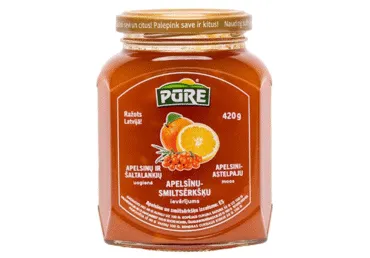 Apelsīnu-smiltsērkšķu ievārījums PŪRE, 420g