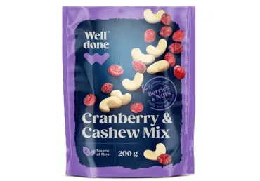 Indijas riekstu un dzērvenu maisījums WELL DONE 200g