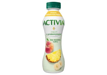 Jogurta dzēriens ACTIVIA persiks ananass banāns bez cukura 270g