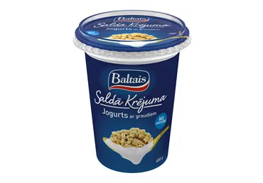 Baltais Saldā krējuma jogurts ar graudiem, 400g