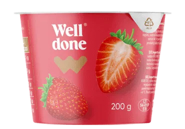 Jogurts WELL DONE zemeņu 5,1% 200g