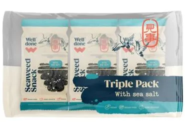 Jūras zāļu uzkoda WELL DONE ar sāli 3x4g