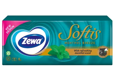 Kabatlakatiņi ZEWA Softis Menthol 4k.10x9gab.