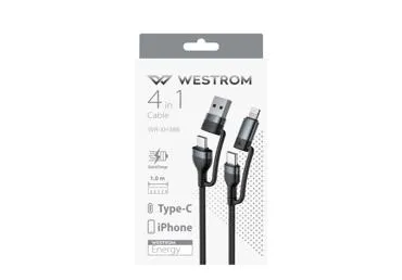 Kabelis 4-in-1 WESTROM 1m
