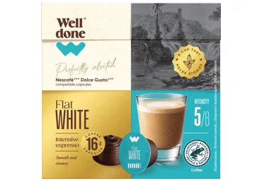 Kafijas kapsulas WELL DONE Flat White 16x11,7g