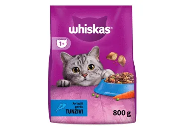 Kaķu bar.Adult 1+ WHISKAS ar tunci 800g