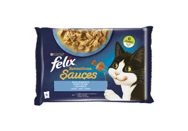 Kaķu barība FELIX SAUCES zivju izlase 4x85g