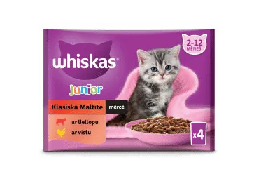 Kaķu barība WHISKAS JUNIOR vista 4x85g