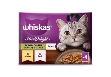 Kaķu barība WHISKAS Pure Delight Mix 4x85g