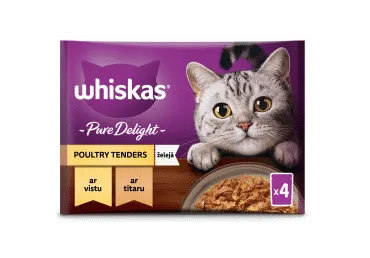 Kaķu barība WHISKAS Pure Delight vista 4x85g