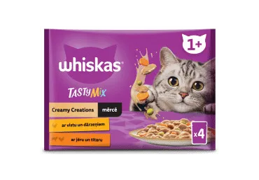 Kaķu barība WHISKAS Tasty Mix Creamy 4x85g