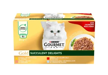 Kaķu konservi GOURMET GOLD Succulent Delight 4x85g