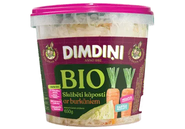 Kāposti BIO skābēti ar burkāniem DIMDIŅI 650g
