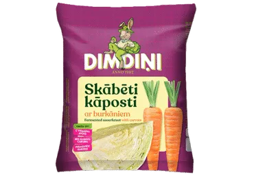 Kāposti skābēti ar burkāniem paciņā DIMDIŅI 550g