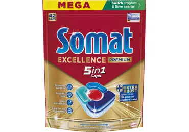 Kapsula trauku mazgājamai mašīnai SOMAT Excellence Premium 5in1 42gb.