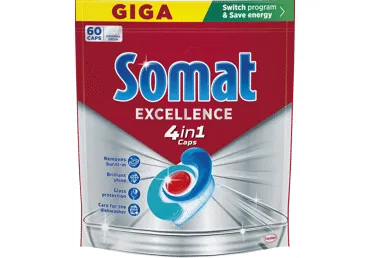 Kapsulas trauku mazgājamai mašīnai SOMAT Excellence 4in1 60gab.