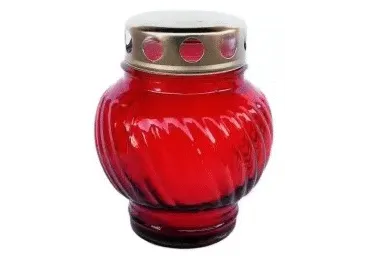 Kapu svece stikla traukā sarkana 24h