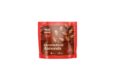 Karamelizētas mandeles WELL DONE 150g