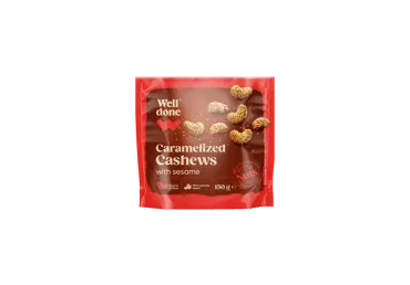 Karamelizēti indijas rieksti WELL DONE 150g