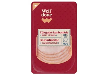 Karsti kūpināta cūkas karbonāde WELL DONE 100g